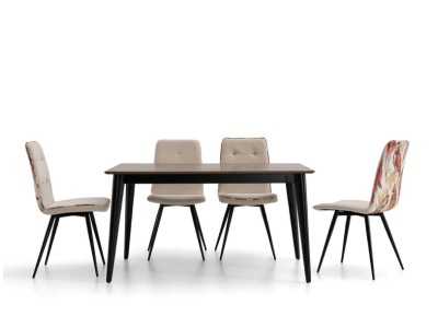 Silla de diseño nórdico tapizada con estructura en acero - ALIZEE ACIER