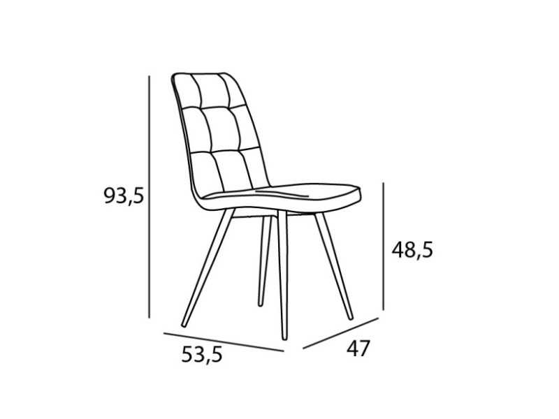 Silla de diseño nórdico tapizada con estructura en acero - ALIZEE ACIER