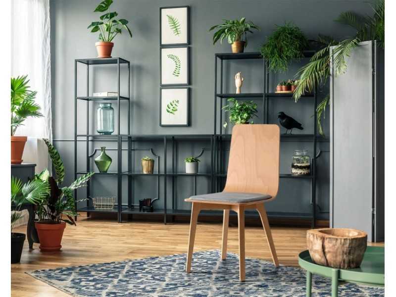 Chaise design nordique avec coussin - ANNIKA WOOD