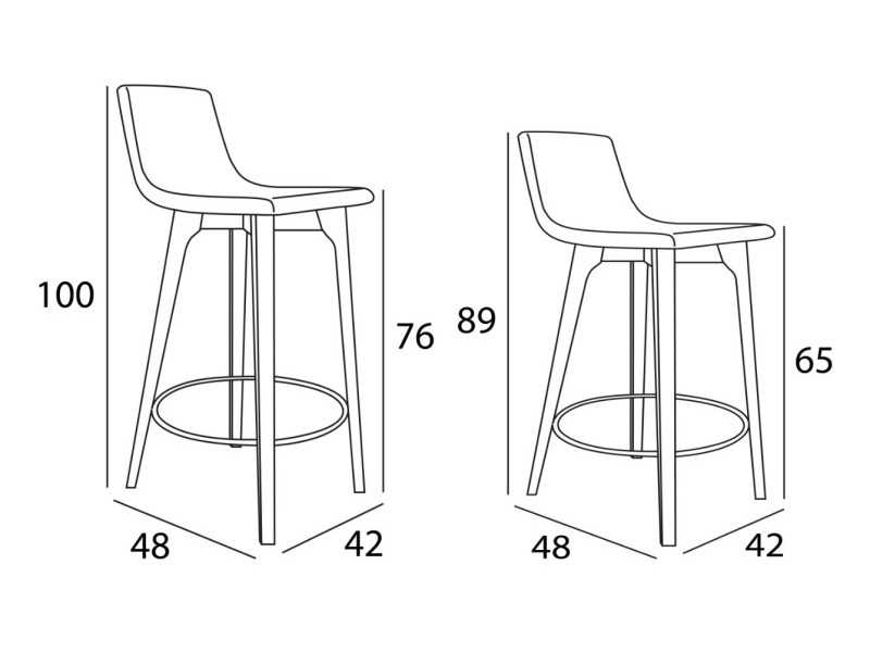 Taburete tapizado de diseño nórdico - ANNIKA