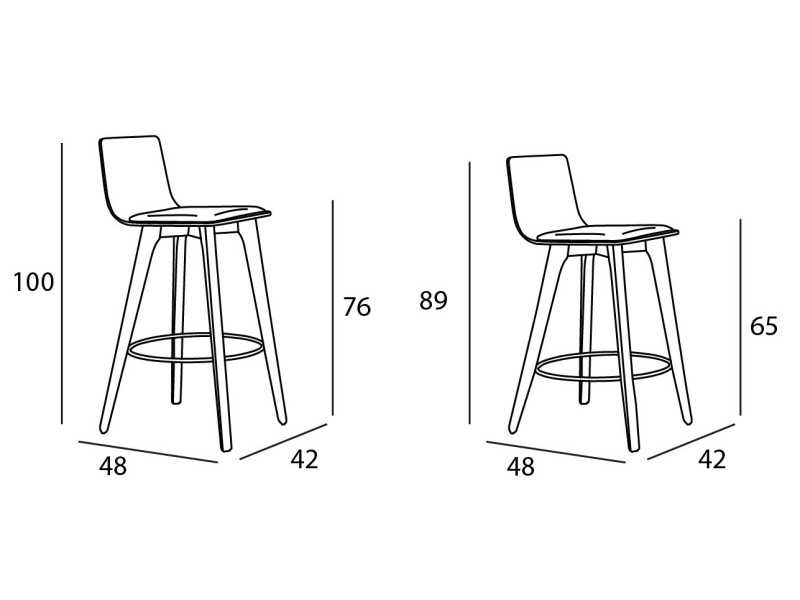 Tabouret design nordique avec coussin - ANNIKA WOOD