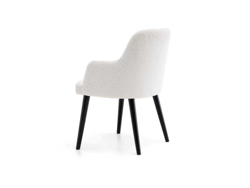 Chaise avec accoudoirs et pieds en bois massif - ANNETTE