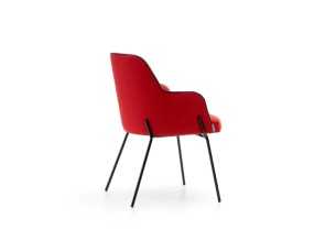 Chaise avec accoudoirs et pieds en acier laqué - ANNETTE ACIER 2