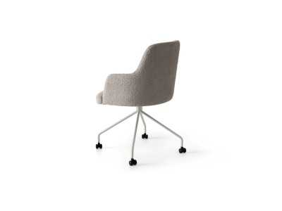 Swivel armchair with steel arms and legs - ANNETTE SWIVEL Swivel armchair with steel arms and legs - ANNETTE SWIVEL