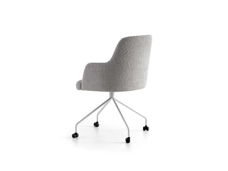 Fauteuil pivotant avec accoudoirs et pieds en acier - ANNETTE SWIVEL