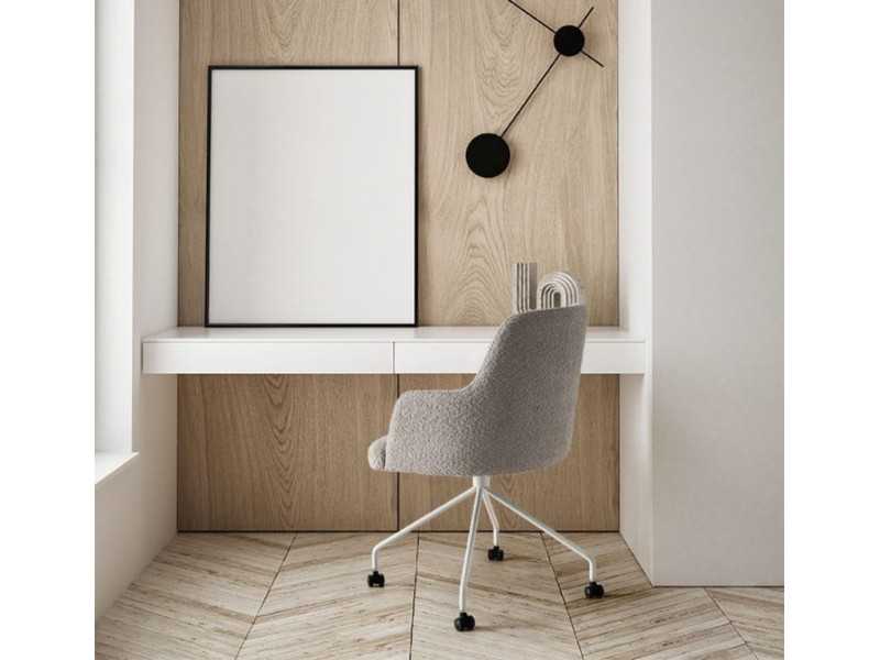 Fauteuil pivotant avec accoudoirs et pieds en acier - ANNETTE SWIVEL