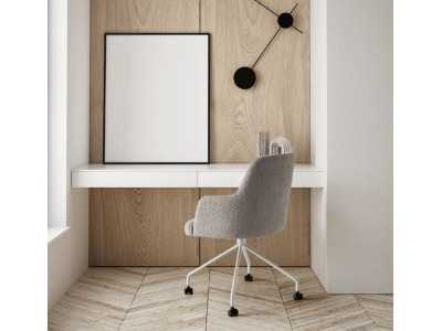 Swivel armchair with steel arms and legs - ANNETTE SWIVEL Swivel armchair with steel arms and legs - ANNETTE SWIVEL