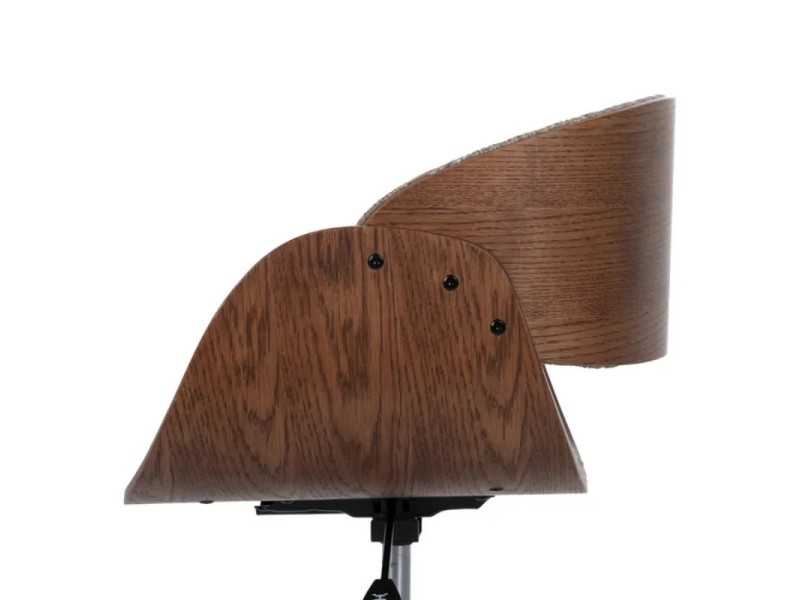 Swivel office chair upholstered in faux leather - AYMÉ MARRÓN