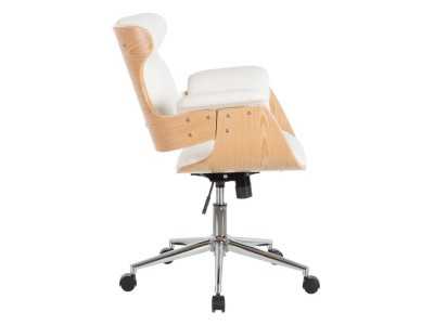 Sillón giratoria de oficina en piel sintética blanco - ENNIO BLANC