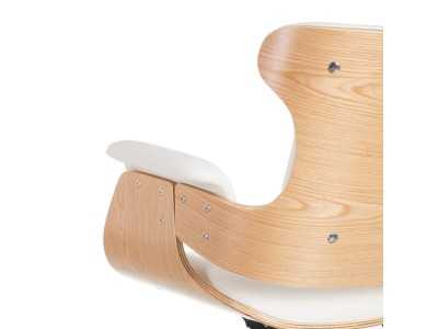 Sillón giratoria de oficina en piel sintética blanco - ENNIO BLANC