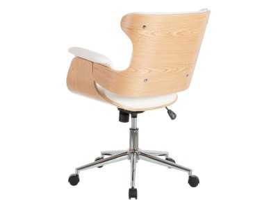 Sillón giratoria de oficina en piel sintética blanco - ENNIO BLANC