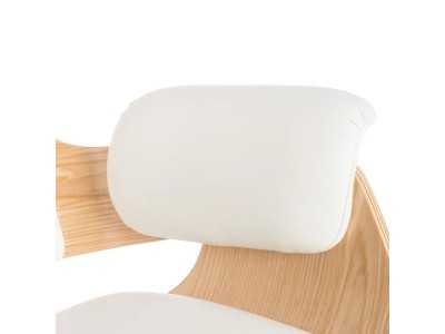 Sillón giratoria de oficina en piel sintética blanco - ENNIO BLANC