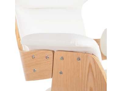 Sillón giratoria de oficina en piel sintética blanco - ENNIO BLANC