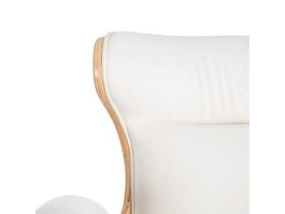 Sillón giratoria de oficina en piel sintética blanco - ENNIO BLANC