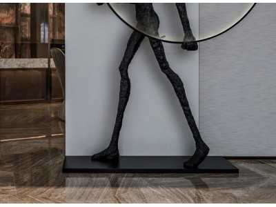 Lámpara escultura de acero inoxidable negro - HOMME
