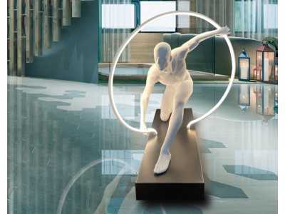 Lampe sculpture laquée en fibre de verre - OLIMPIC