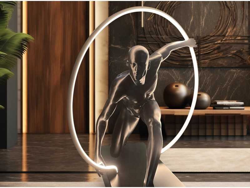 Lacquered fiberglass sculpture lamp - OLIMPIC