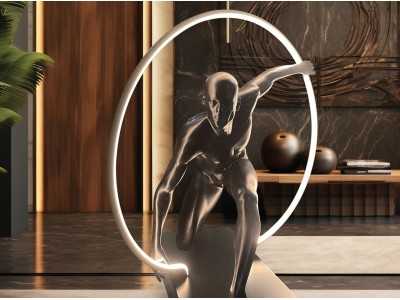 Lampe sculpture laquée en fibre de verre - OLIMPIC