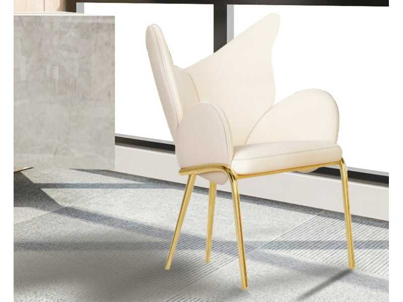 Chair with golden stainless steel arm - PAPILLON