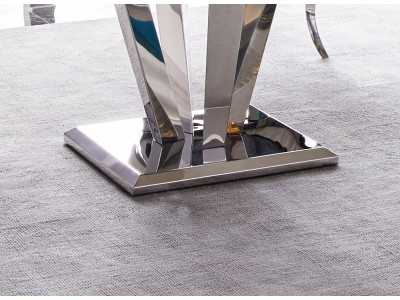 Rectangular and fixed dining table in stainless steel - LUXE