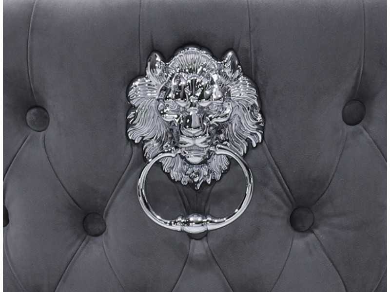 Chaise design tapissée de velours avec pieds en acier inoxydable - ANATH