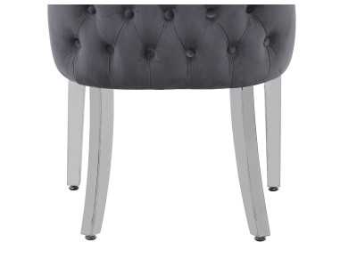 Silla de diseño tapizada en terciopelo con patas en acero inoxidable - ANATH