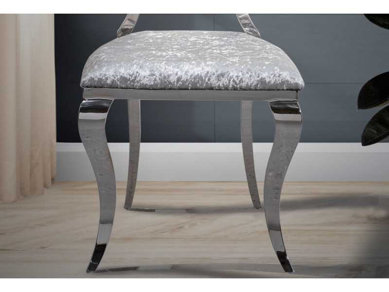 Silla de diseño con estructura en acero inoxidable - CONQUE