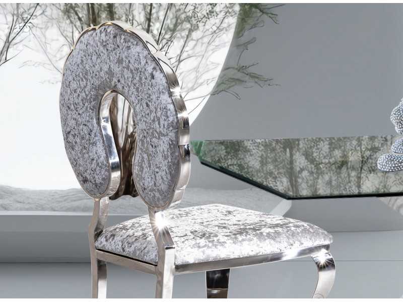 Silla de diseño con estructura en acero inoxidable - CONQUE