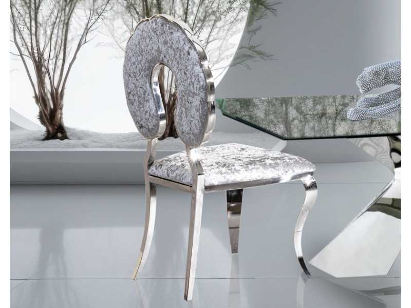 Silla de diseño con estructura en acero inoxidable - CONQUE