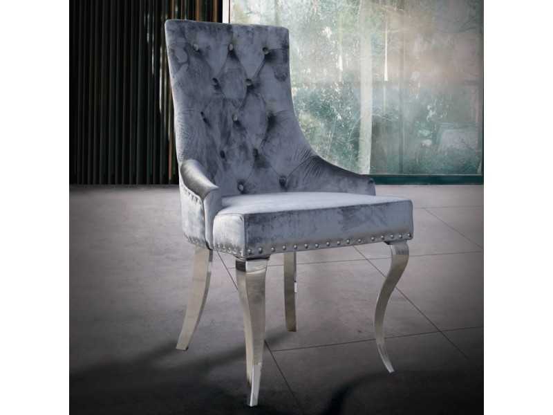 Designer chair with stainless steel legs - AUDREY