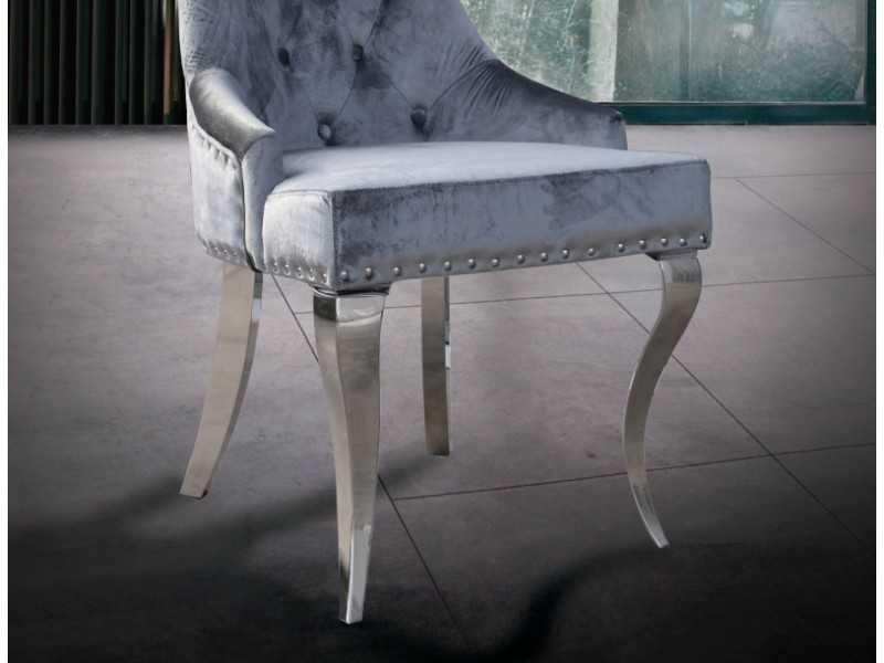 Designer chair with stainless steel legs - AUDREY