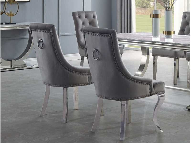 Designer chair with stainless steel legs - AUDREY