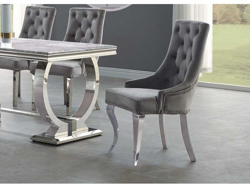 Designer chair with stainless steel legs - AUDREY