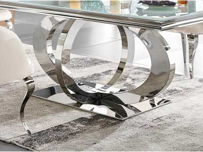 Mesa de comedor rectangular y fija en acero inoxidable - AMAL Mesa de comedor rectangular y fija en acero inoxidable - AMAL