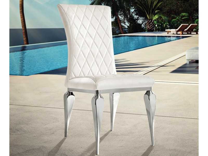 Designer chair with stainless steel base - AMAL