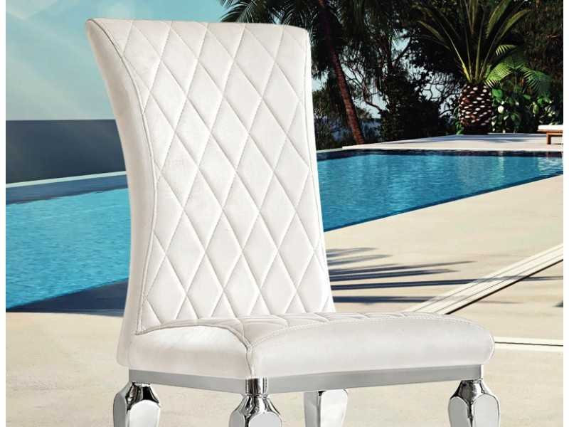 Chaise design avec piètement en acier inoxydable - AMAL
