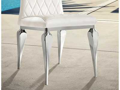 Chaise design avec piètement en acier inoxydable - AMAL
