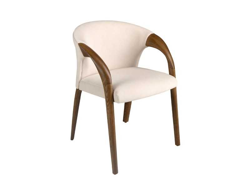 Silla de diseño en madera color nogal y terciopelo - EIRA NOGAL