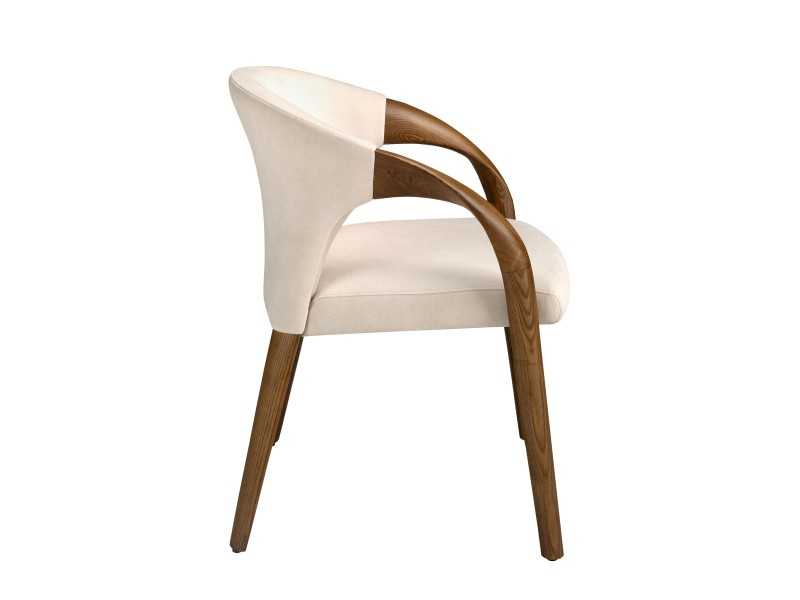 Silla de diseño en madera color nogal y terciopelo - EIRA NOGAL