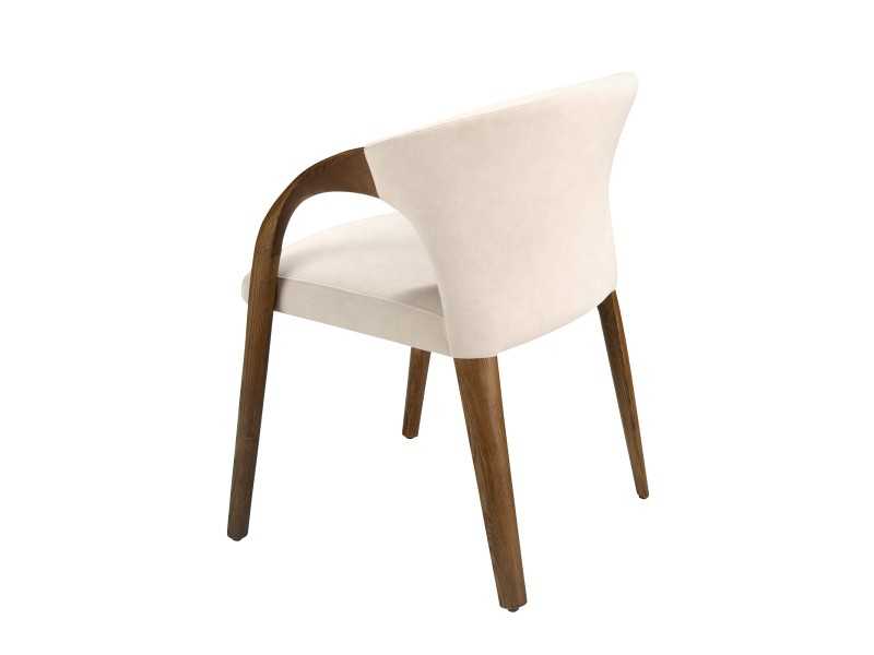 Designer chair in solid wood and velvet - EIRA NOGAL