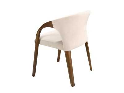 Silla de diseño en madera color nogal y terciopelo - EIRA NOGAL