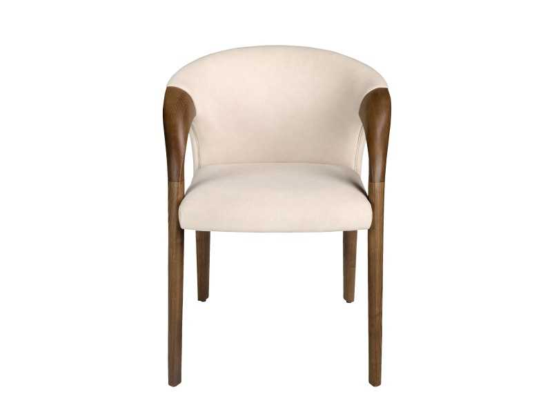 Silla de diseño en madera color nogal y terciopelo - EIRA NOGAL