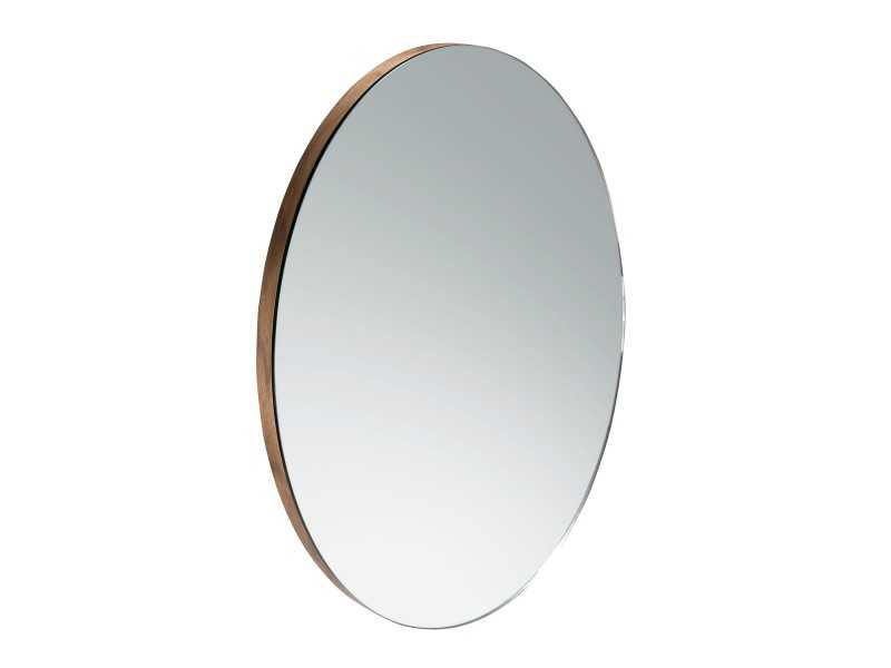 Round mirror with walnut base - ANEESA