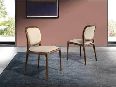 Silla de diseño tapizada de madera maciza - ALMA