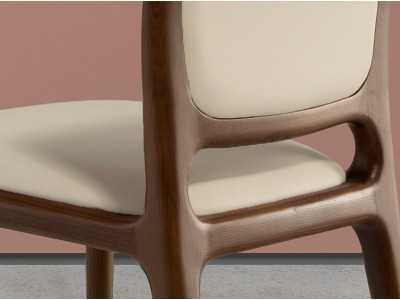 Silla de diseño tapizada de madera maciza - ALMA