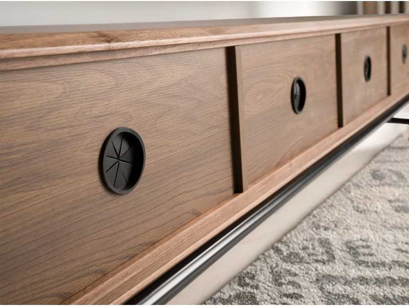 Design TV cabinet with walnut and lacquered wood - ANEESA