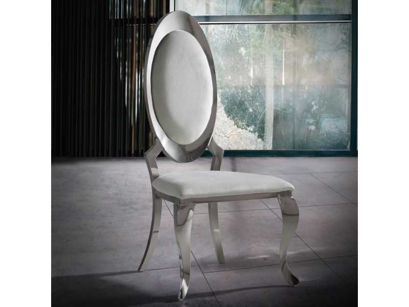 Designer chair with stainless steel structure - ASSALONE