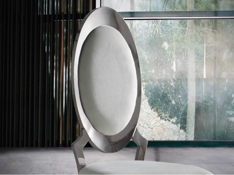 Designer chair with stainless steel structure - ASSALONE