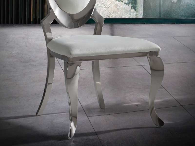 Chaise design avec structure en acier inoxydable - ASSALONE