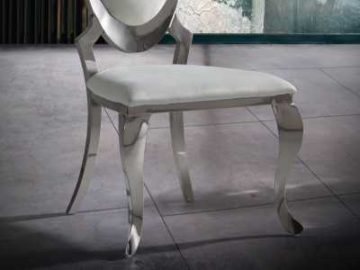 Designer chair with stainless steel structure - ASSALONE